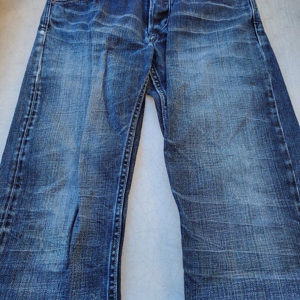 Diesel Viker Men's 32x29 Denim Blue Jean Embroidered 5 Zip Pockets Dense Cotton